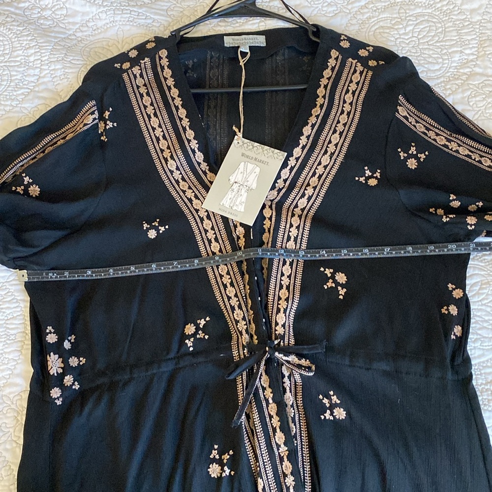 Nida Dress Black with Tan Pattern sheer - Picture 7 of 7